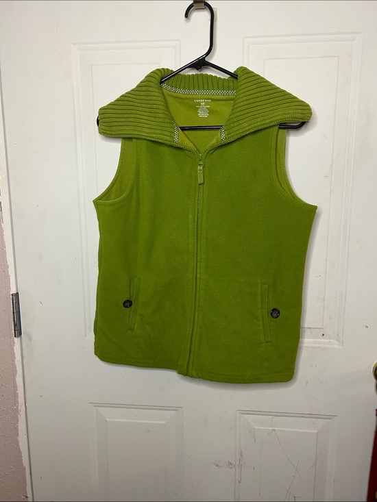 Lands' End Jackets & Blazers - Lands' End Bright Green Zippered Fleece Vest